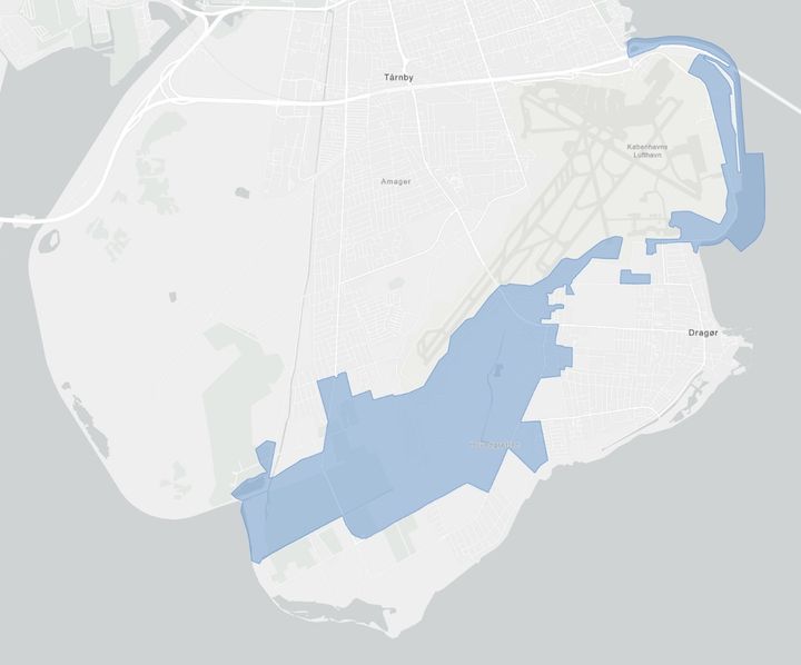 Kort over undersøgelseskorridor.