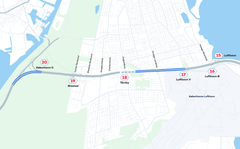 De blå markeringer viser, i hvilke områder trafikomlægningen vil finde sted.