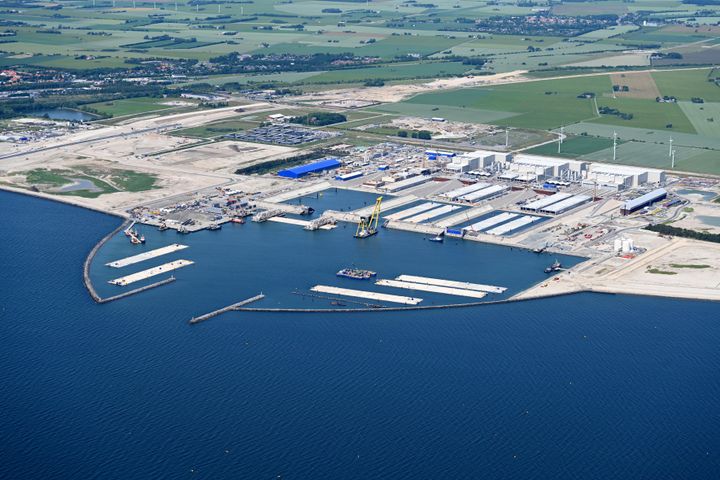 Femern Bælt-projektets fabriksanlæg ved Rødbyhavn.