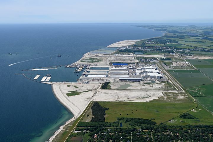 Femern Bælt-projektets tunnelfabrik ved Rødbyhavn.
