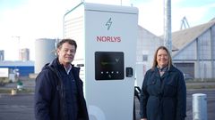 Søren Nybroe, Salgschef Truck Danmark sammen med Ellen Trolle, direktør for Norlys ladestanderforretning.