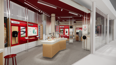 Visualisering af den nye Norlys-butik i Aalborg Storcenter.