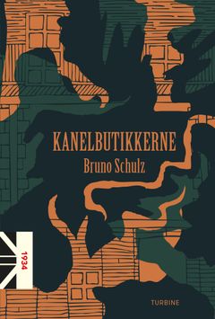 Omslag til "Kanelbutikkerne" af Bruno Schulz med grafisk design af Heidi Schmidt Jensen.