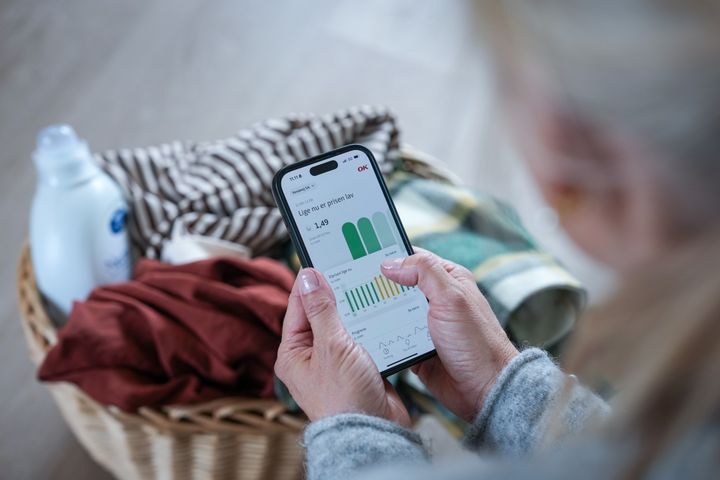 Følg elprisen time for time i OK Hjem app
