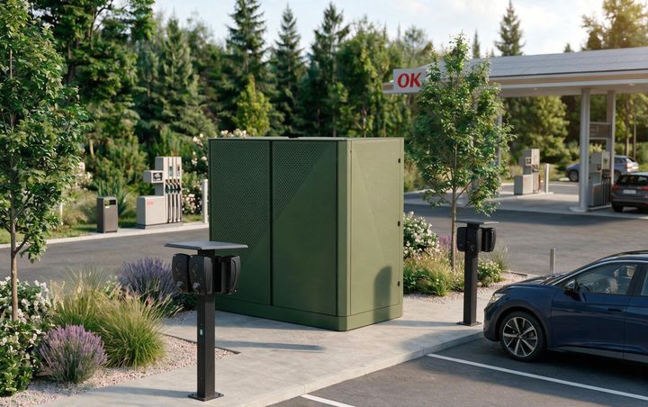 Visualisering af en af de batterityper, OK etablerer.