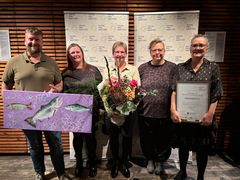 Til at modtage prisen fra Næstved Madservice var: Virksomhedsleder, Jakob Buch, ernæringsassistent Maria Nielsen,  souschef Lene Olsen, ernæringsassistent Marianne Stougaard og assisterende cheføkonoma Sanne Hansen.
