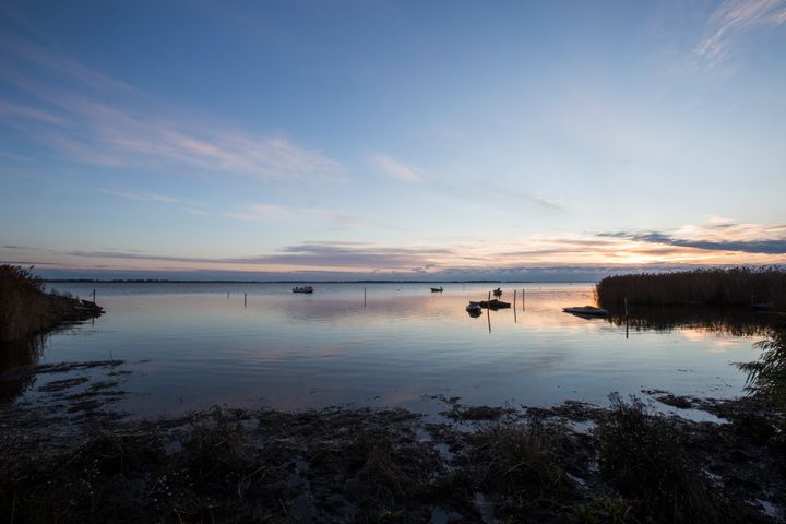 Foto af solnedgang over Dybsø Fjord.