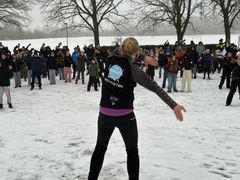 Daglig leder af Hyldebær Huset Maria stod for opvarmningen i Fuglebjerg. I sin fritid er hun aktiv i Sandved-Tornemark Idrætsforening – gymnastik. Foto: Næstved Kommune