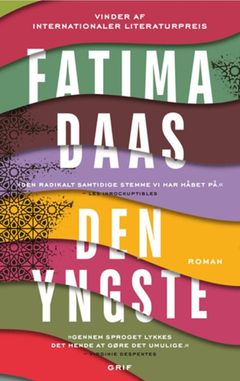 Forsiden på romanforlægget, Fatima Daas' selvbiografiske roman 'Den yngste.'