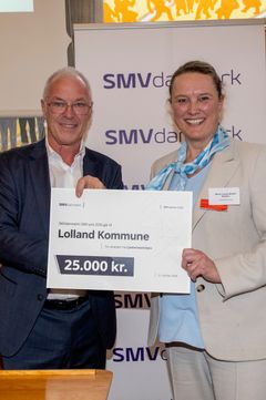 Niels Techen (formand for SMVdanmark) og Marie-Louise Brehm Nielsen (borgmester, Lolland Kommune).