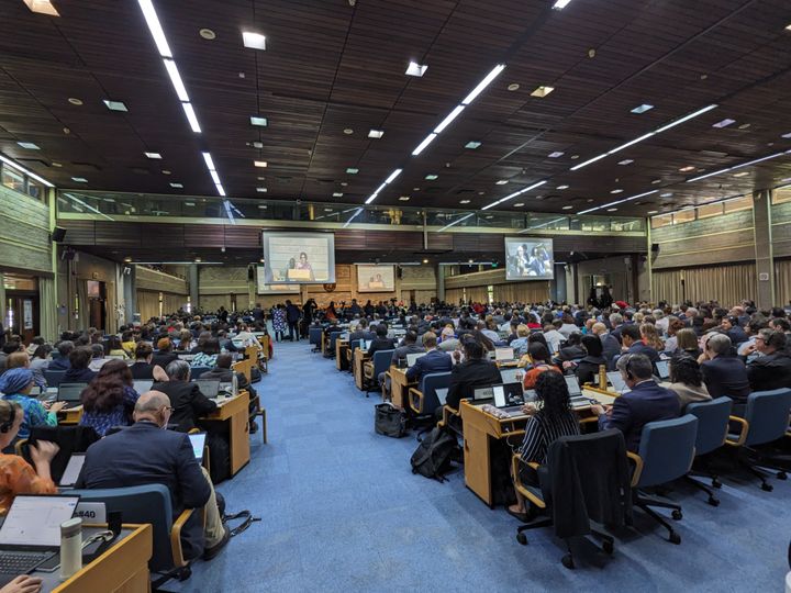 Første møde i plenarsalen under INC-3 i Nairobi, Kenya i november 2023.