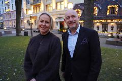 Trine-Lise Jensen fra BAMA og Eivind Hagen fra Columbus