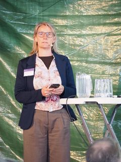 Direktør for DCA og DCE på Aarhus Universitet, Maria Sommer Holtze, talte om vigtigheden af tværgående forskningsprojekter.