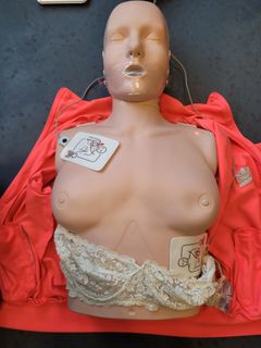 De kvindelige førstehjælpsfantomer er iført BH, så kursisterne lærer, at BH og blufærdighed skal væk, når der udøves hjertemassage.