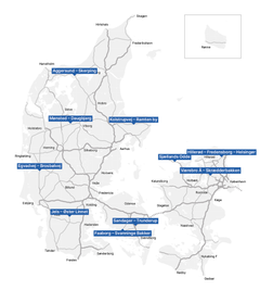 De gule skilte bliver sat op på udvalgte strækninger i hele Danmark. Grafik: Vejdirektoratet