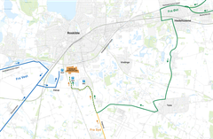 Sådan finder du en p-plads til Roskilde Dyrskue. Grafik: Vejdirektoratet