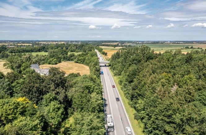 Eksisterende strækning af Hillerødmotorvejens forlængelse med 2+1 vej. Foto: Vejdirektoratet