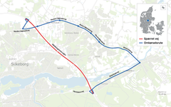 Der vil være omkørsel via Resenbro, når Silkeborgtunnelen er lukket. Grafik: Vejdirektoratet