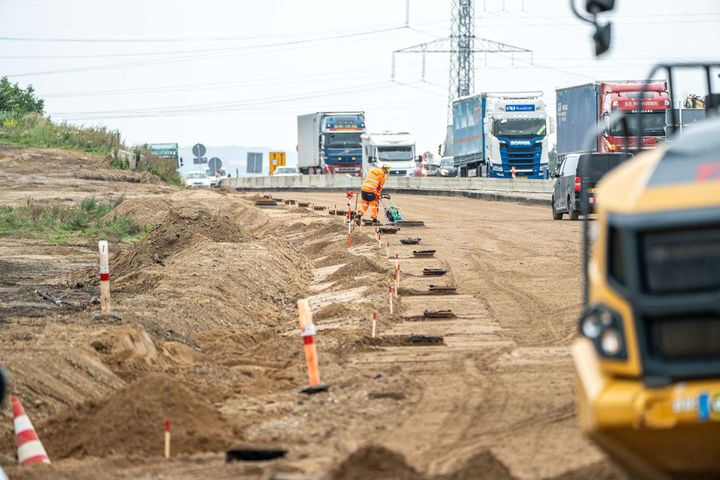 Vejarbejde på E45 Østjyske Motorvej. Foto: Vejdirektoratet