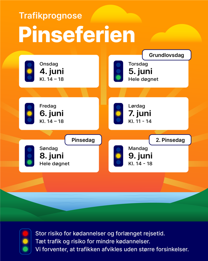 2. pinsedag vil afviklingen af Royal Run påvirke trafikken i flere byer. Grafik: Vejdirektoratet