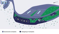 Illustration af ladeparken på Himmerland Øst. Grafik: Vejdirektoratet