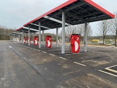 Ladepark ved rasteplads Skærup Vest, som drives af Norlys og Circle K. Foto: Vejdirektoratet