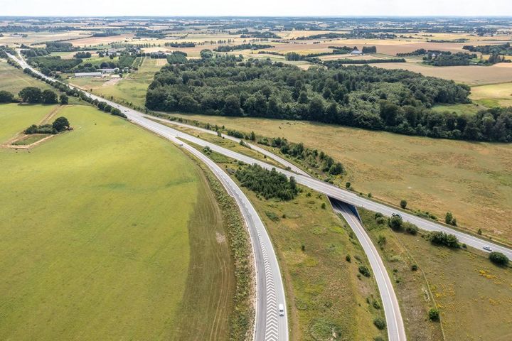 Tilkørsel fra Peder Oxes Allé/Egespurs Allé til Hillerødmotorvejens forlængelse spærres fra fredag den 6. marts til mandag den 9. marts. Foto: Vejdirektoratet