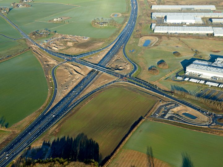 Slidlagsarbejdet på Østjyske Motorvej E45 nord for 55 Horsens N begynder midt april.