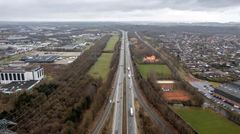 Motorvejen ved  Bramdrupdam før vejarbejdet. Foto Vejdirektoratet