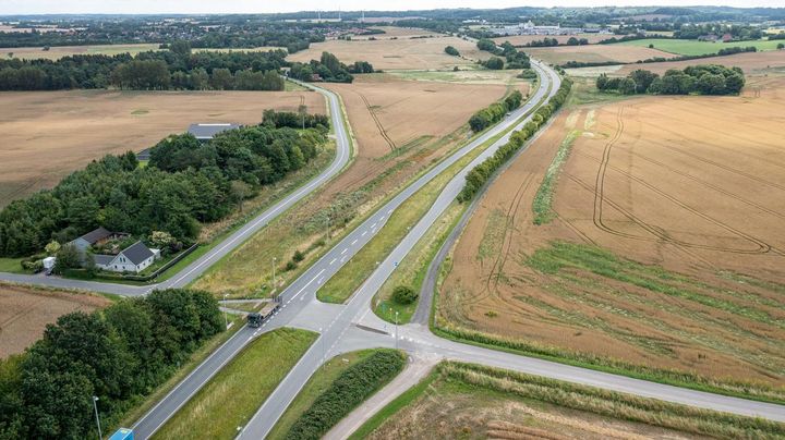 Vejdirektoratet flytter trafikken på Skovvejen mellem Knabstrup og Tornved. Foto: Vejdirektoratet.