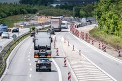 Foto af skilte ved vejarbejde omkring Århus