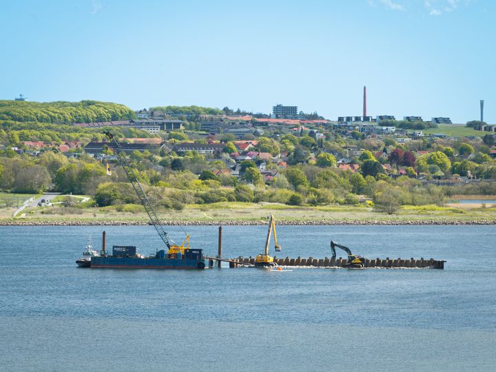 Etablering af adgangsvej og anløbsplads i Limfjorden. Foto: Munck Havne & Anlæg.