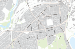Marselis Boulevard i Aarhus og de omkringliggende veje.