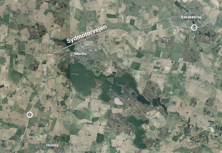 Brorenoveringer på Sydmotorvejen. Kort: Vejdirektoratet