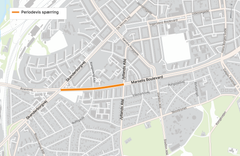 Arbejdet foregår mellem Skanderborgvej i vest og Jyllands Allé i øst.