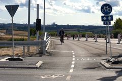 Dobbeltrettet cykelssti gennem Motorvejskryds Aarhus N