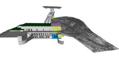 Som det fremgår af grafikken, skal Ístak udvide generatorhuset med cirka en tredjedel, hvilket støbes i beton, mens kraftværket fortsætter i drift. Der indstøbes desuden et nyt 100 meter langt ståltrykrør til vandindtaget, boret ned gennem klippen fra reservoiret ovenfor kraftværket.