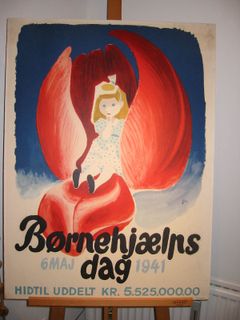 Børnehjælpsdagens årsplakat 1941 af KUNSTNER ARNE UNGERMANN