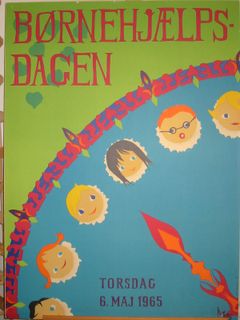 Børnehjælpsdagens årsplakat 1965 af H.M. DRONNING MARGRETHE