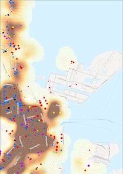 Analysen viser, at mange sikringsrum ligger forholdsvist langt fra beboelse, samt at mange nye boligområder har meget få beskyttelsesrum. Her er det Nordhavn i København.