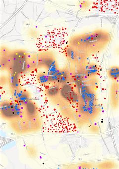 Analysen viser, at mange sikringsrum ligger i erhvervsbyggeri forholdsvist langt fra beboelse. Her i Glostrup på den københavnske vestegn.