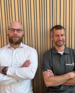 Senioringeniør Rune Bundgaard (tv) og Jannik Kappel (th), teamchef for energisystemer i Sweco.