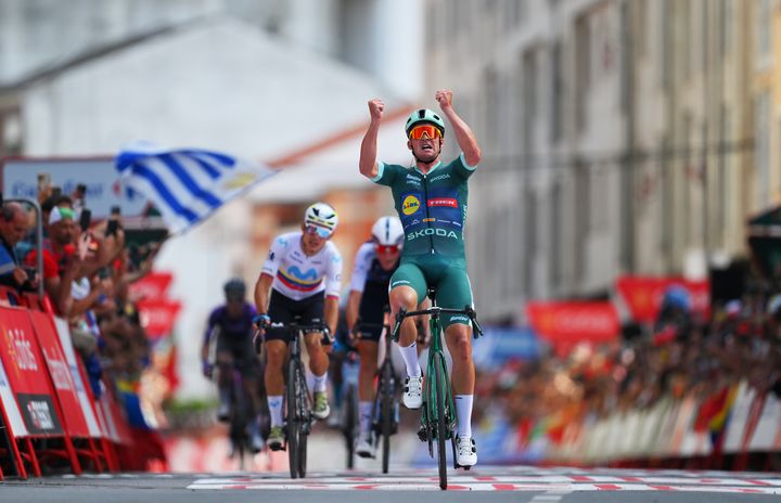 Mads Pedersen var glad undervejs på 21. etape.