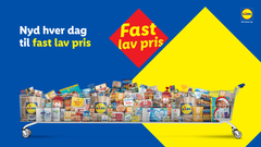 Lidls nye priskoncept “Nyd hver dag - til fast lav pris” giver kunderne en fast lav pris på over 200 hverdagsvarer.