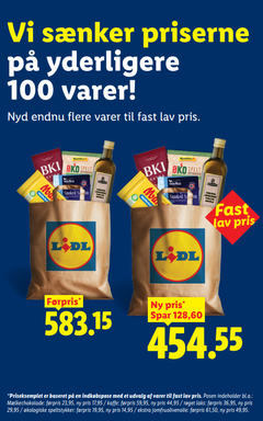 Lidl sænker prisen fast på over 100 nye varer, så kæden nu har over 300 varer i sortimentet til fast lav pris.