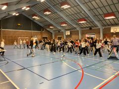Der var dans på programmet, da over 100 elever fra Lynghedeskolen, Sdr. Omme Skole og Vorbasse Skole deltog i Billund Kommunes første lokalstævne