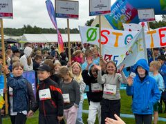 Elever fra Vorbasse Skole 4.A deltog i åbningsceremonien. Foto: Billund Kommune