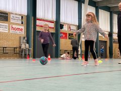 Til den tredje og sidste træning var børnene fra Børnehuset Skovly rykket indendørs. Foto: Billund Kommune.