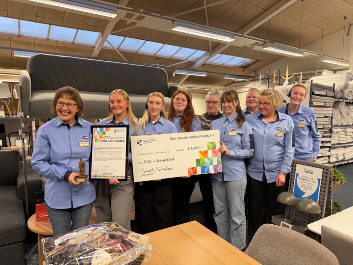 JYSK Grindsted blev årets vinder af Den Sociale Virksomhedspris