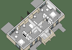 De nye boliger udføres som fem dobbelthuse, der placeres let forskudt i landskabet, så de følger den eksisterende mindre skråning i terrænet. Ud mod landskabet er der frit udsyn uden, at man fra  sin egen bolig kan se, eller bliver forstyrret, af de andre  boliger. Terrasser ved hver bolig vil ligge direkte op til engen med  engbeplantning.